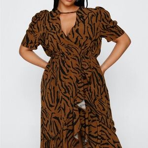 Nasty Gal Tiger Print High Low Dress